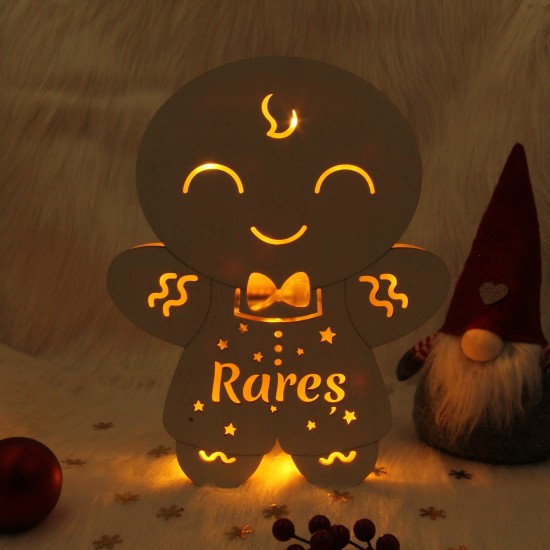 Decoratiune Luminoasa -  Baiat de Turta Dulce -  Personalizata