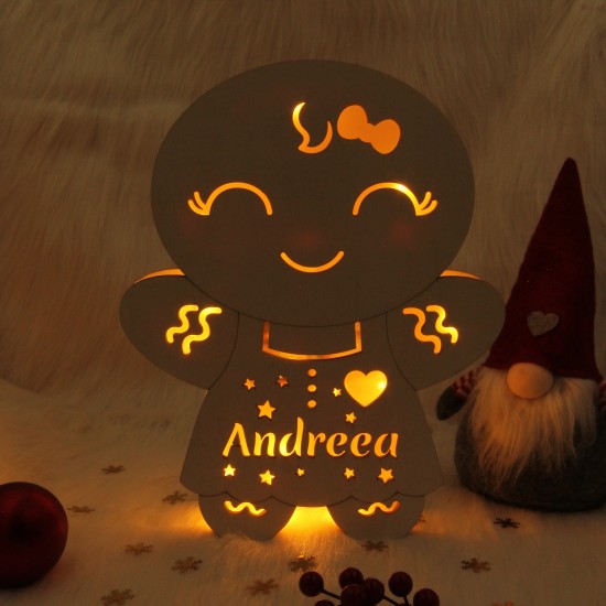 Decoratiune Luminoasa - Fata de Turta Dulce -  Personalizata