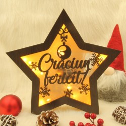 Decoratiune Luminoasa -  Steluta - Craciun Feiricit - Globulet - Wenge