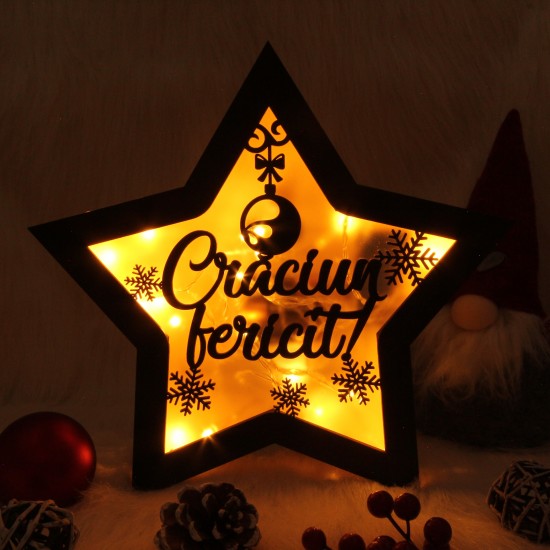 Decoratiune Luminoasa -  Steluta - Craciun Feiricit - Globulet - Wenge