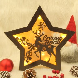 Decoratiune Luminoasa -  Steluta - Craciun Feiricit - Ren - Wenge