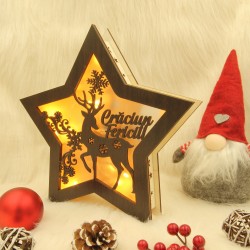 Decoratiune Luminoasa -  Steluta - Craciun Feiricit - Ren - Wenge