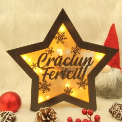 Decoratiune Luminoasa -  Steluta - Craciun Feiricit - Wenge