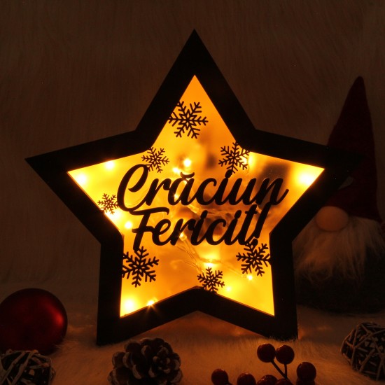 Decoratiune Luminoasa -  Steluta - Craciun Feiricit - Wenge