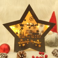 Decoratiune Luminoasa -  Steluta - Peisaj Iarna - Wenge