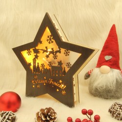 Decoratiune Luminoasa -  Steluta - Peisaj Iarna - Wenge