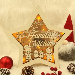 Decoratiune Luminoasa -  Steluta - Familie Turta Dulce - Personalizata