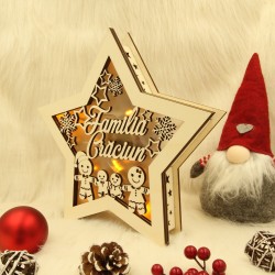 Decoratiune Luminoasa -  Steluta - Familie Turta Dulce - Personalizata