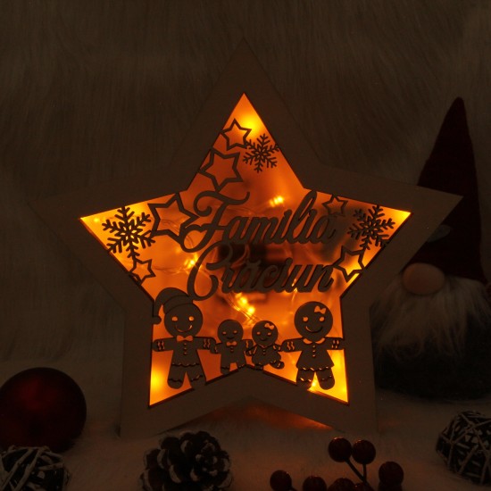 Decoratiune Luminoasa -  Steluta - Familie Turta Dulce - Personalizata
