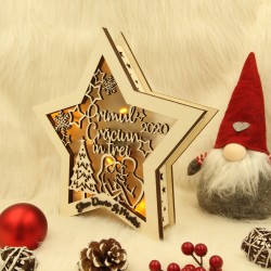 Decoratiune Luminoasa -  Steluta - Primul Craciun in Trei -Personalizat