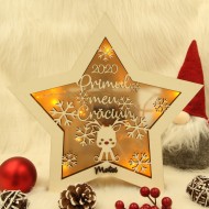 Decoratiune Luminoasa -  Steluta - Primul meu Craciun - Ren -  Personalizata