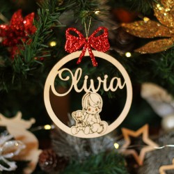 Ornament Brad Bebelus cu Ursulet - Personalizat