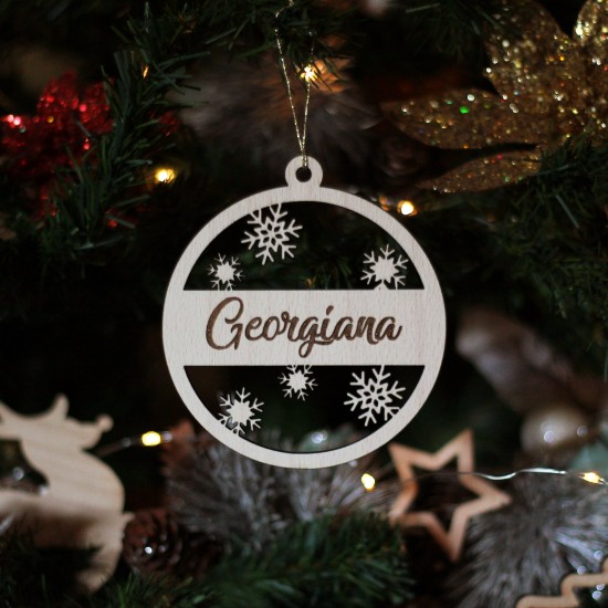 Ornament Brad Sase Fulgi de Zapada - Personalizat 