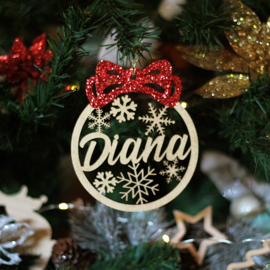 Ornament Brad Funda si multi Fulgi - Personalizat 