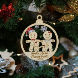 Ornament Brad 4 Oameni Turta Dulce - Personalizat