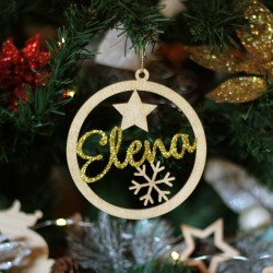 Ornament Brad Stea si Fulg - Personalizat 