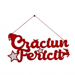 Decoratiune Craciun Fericit de agatat - 50 cm