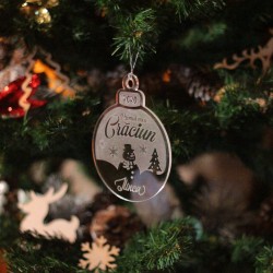 Glob Ornament Brad Plexiglas - Primul meu Craciun
