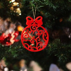 Glob Ornament Brad - Plexiglas Rosu