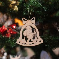 Ornament Brad - Clopotel cu Mos Craciun