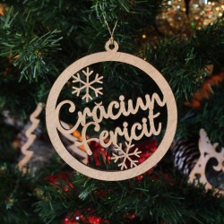 Glob Ornament Brad - Craciun Fericit cu Doi Fulgi