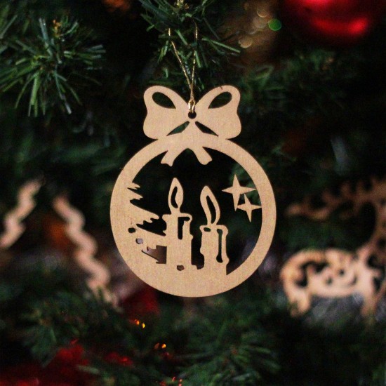 Glob Ornament Brad cu Lumanari