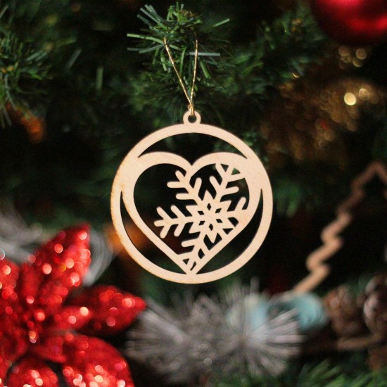 Glob Ornament Brad - Inima cu Fulg