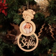 Ornament Brad - Rama Foto Om de Zapada - Personalizat cu Nume
