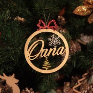 Ornament Brad Funda Rosie si Bradut cu Sclipici - Personalizat 
