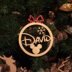 Ornament Brad Funda Rosie si Fulg de Zapada - Personalizat 