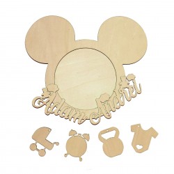 Kit Rama Foto Blank din Lemn - Nume - Soricel - Personalizata