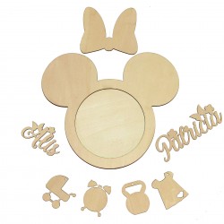 Kit Rama Foto Blank din Lemn - Nume- Lady Soricel - Personalizata