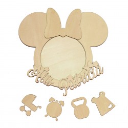 Kit Rama Foto Blank din Lemn - Nume- Lady Soricel - Personalizata