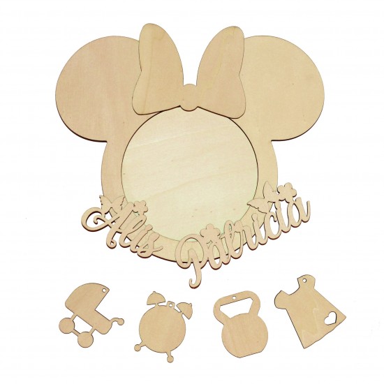 Kit Rama Foto Blank din Lemn - Nume- Lady Soricel - Personalizata