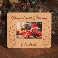Rama Foto din Lemn Primul meu Craciun - Personalizata