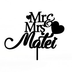 Cake Topper personalizat - Mr & Mrs