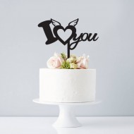 Cake Topper - I Love You  - Topper Tort