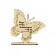 Trofeu din Lemn Personalizat - Cadou Martie - Fluture