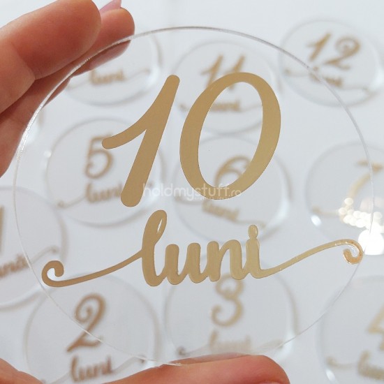 Set 12 Placute Baby Milestones din Acril