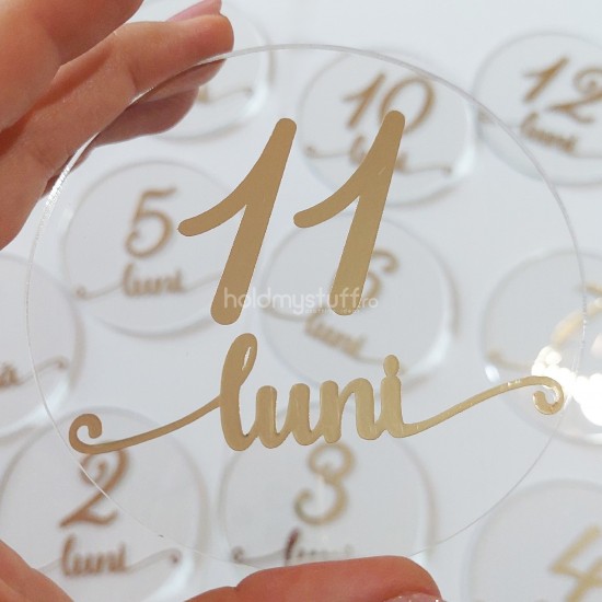 Set 12 Placute Baby Milestones din Acril