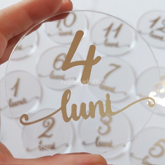Set 12 Placute Baby Milestones din Acril