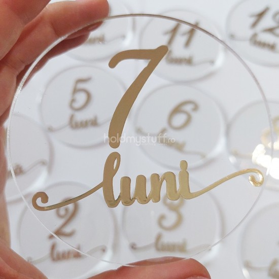 Set 12 Placute Baby Milestones din Acril