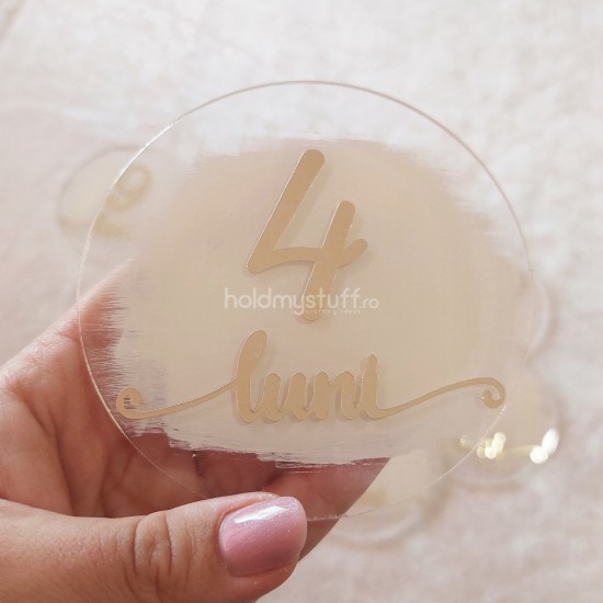 Set 12 Placute Baby Milestones din Acril - Vopsite
