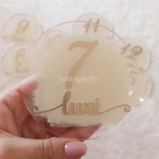 Set 12 Placute Baby Milestones din Acril - Vopsite