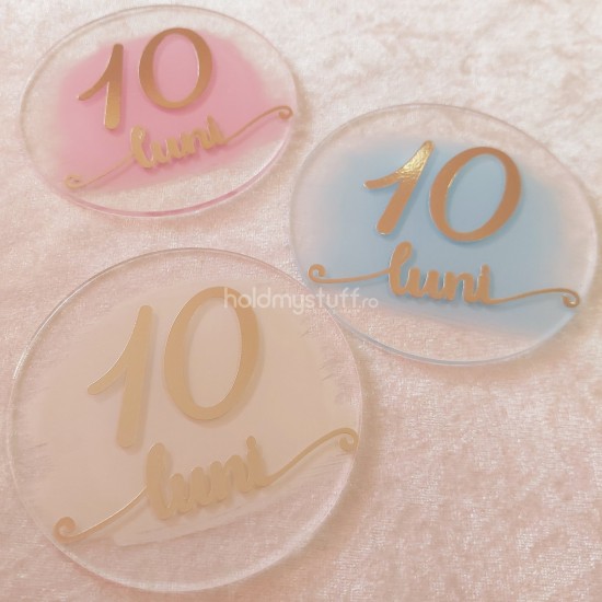 Set 12 Placute Baby Milestones din Acril - Vopsite